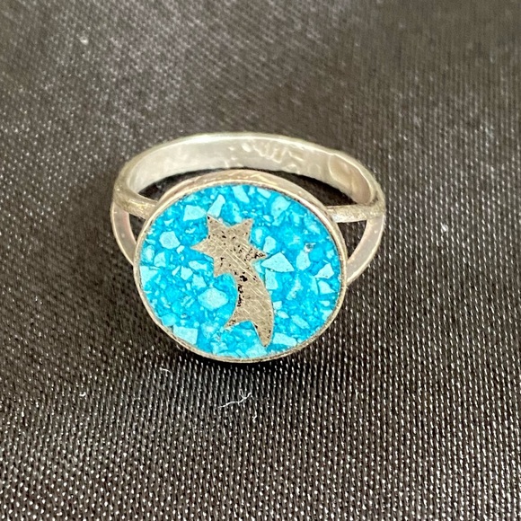 Sterling silver and turquoise ring - Picture 1 of 1